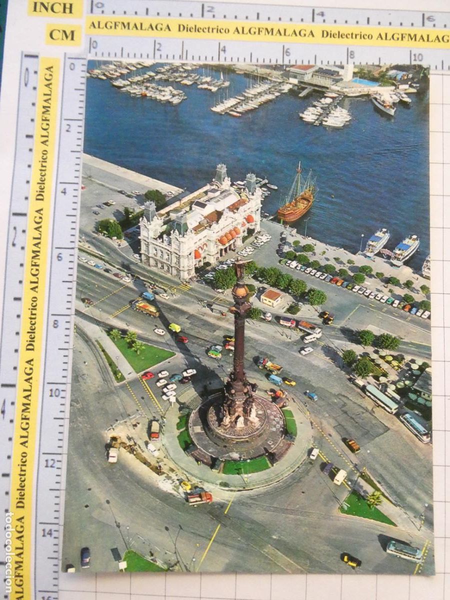 Postales: POSTAL DE BARCELONA. A&Ntilde;O 1967. MONUMENTO A COL&Oacute;N VISTA AEREA 065 FABREGAT. 577