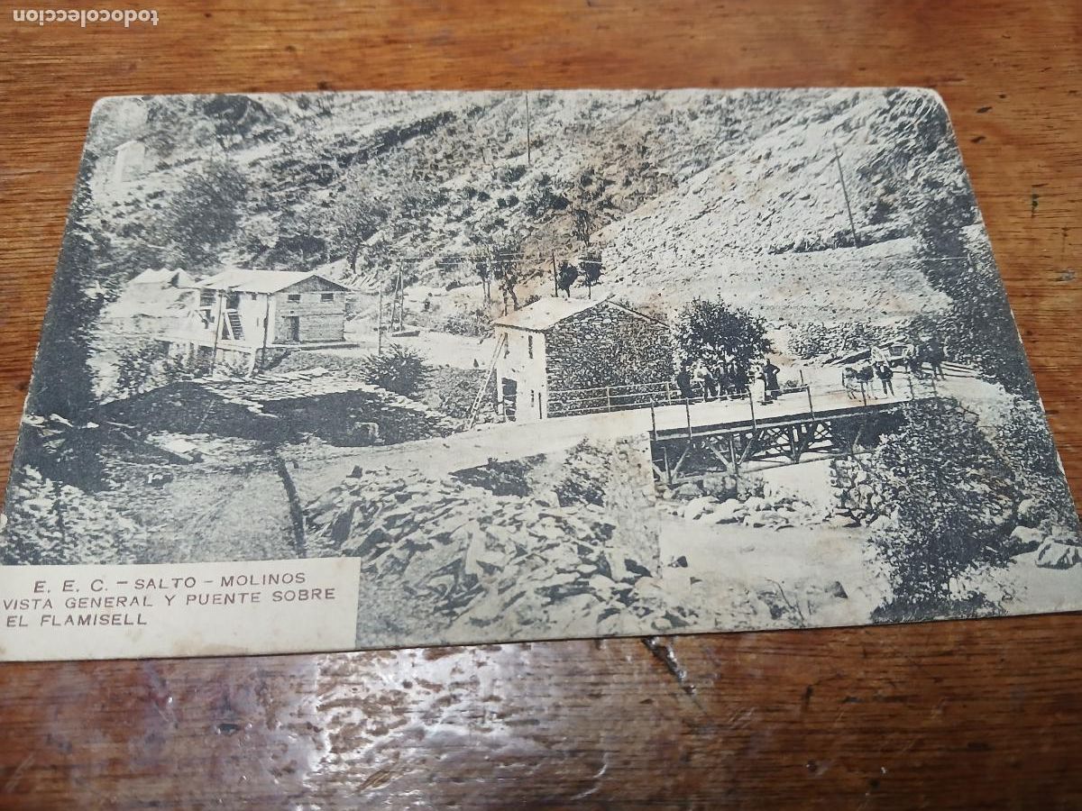 Postales: postal capdella, cabdella, e.e.c. salto molinos vista general y puente sobre el flamisell