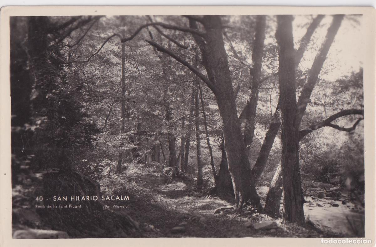 Postales: SANT HILARI SACALM (GIRONA) REC&Oacute; DE LA FONT PICANT &ndash; FOT.VILAMALA &ndash; CIRCULADA 1957
