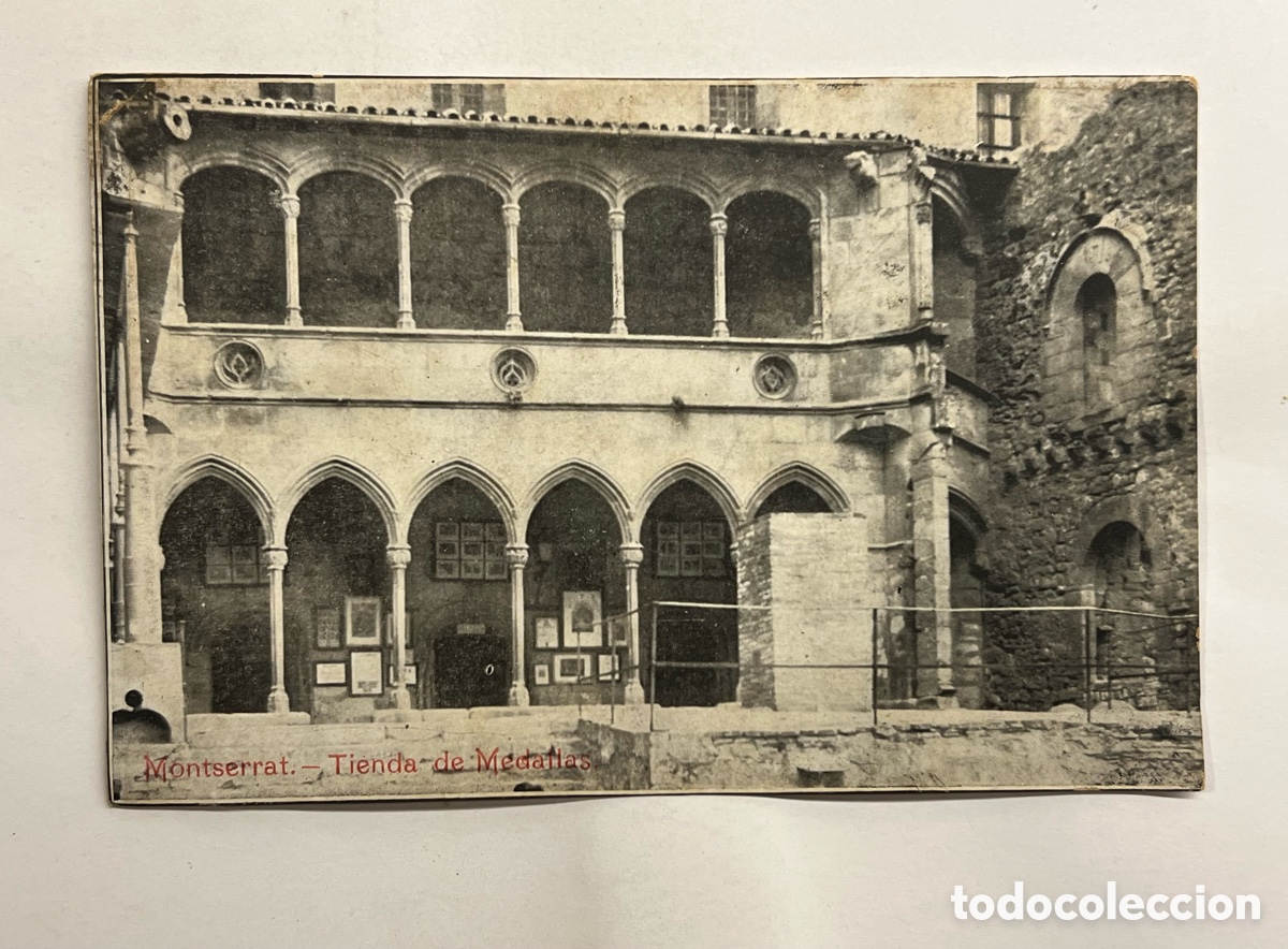 Postales: MONTSERRAT (Barcelona) Postal antigua.. Tienda de Medallas.. Uni&oacute;n Postal Universal (h.1910?) S/C