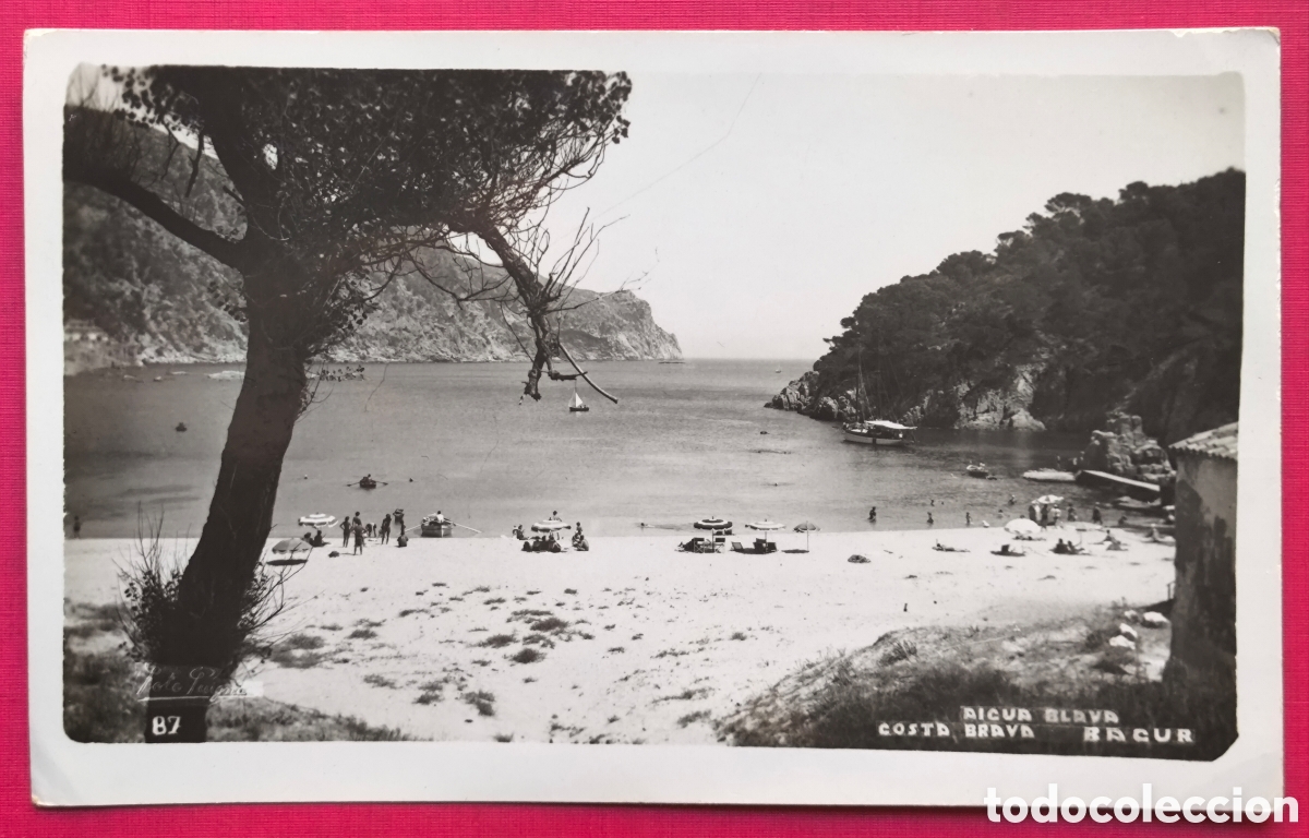 Postales: BAGUR PLATJA BLAVA POSTAL FOTOGR&Aacute;FICA FOT. PUIGNAU COSTA BRAVA GIRONA C. 1955