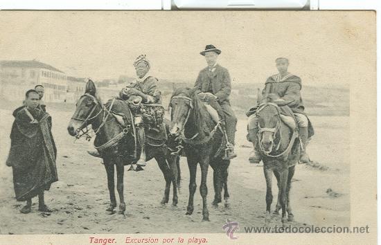 Postales: TANGER. EXCURSION POR LA PLAYA. HACIA 1910. - Foto 1