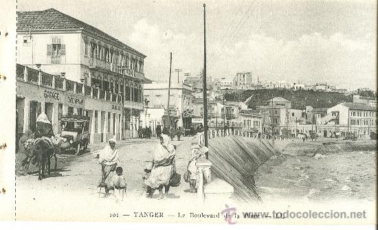 Postales: T&Aacute;NGER. LA AVENIDA DE LA PLAYA. HACIA 1920. - Foto 1