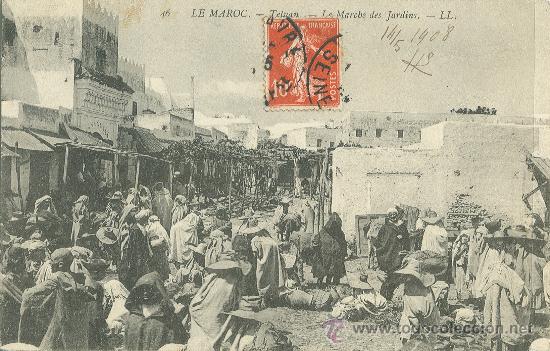 Postales: TETUAN. EL ZOCO. EL MERCADO. CIRCULADA EN 1908. - Foto 1