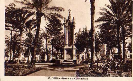 Postales: CEUTA N&ordm; 13 PLAZA DE LA CONSTITUCI&Oacute;N  SIN CIRCULAR - Foto 1