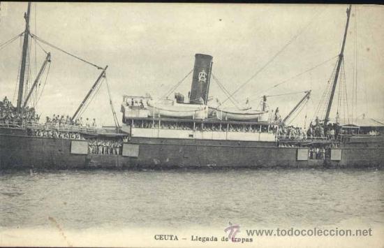 Postales: CEUTA.- LLEGADA DE TROPAS - Foto 1