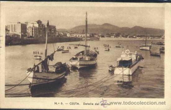 Postales: CEUTA.- DETALLE DEL PUERTO - Foto 1