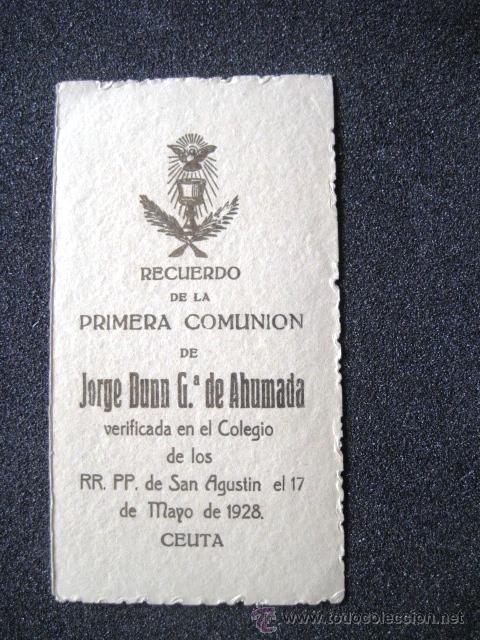 Postales: RECUERDO DE LA PRIMERA COMUNION. CEUTA 1929. ENVIO GRATIS&iexcl;&iexcl;&iexcl; - Foto 1