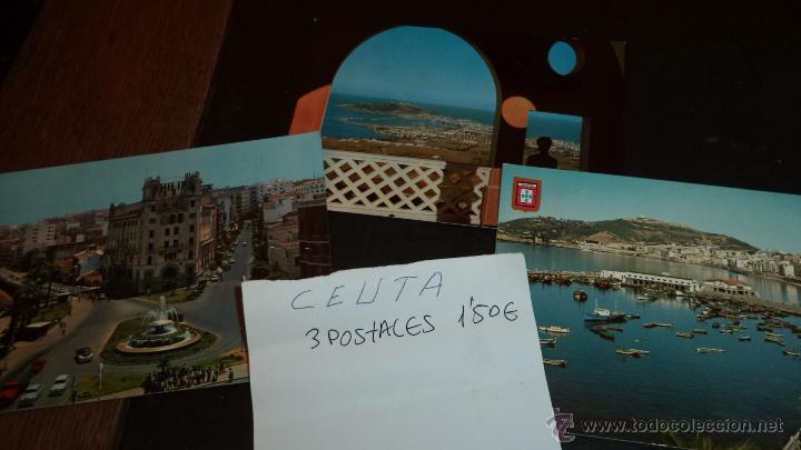Postales: 3 POSTALES DE CEUTA. A&Ntilde;OS 80 - Foto 1