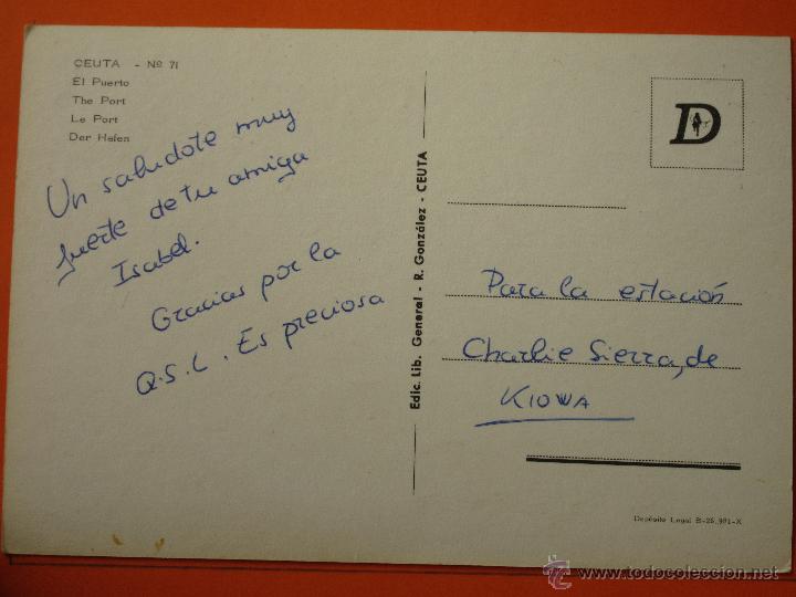 Postales: POSTAL - CEUTA - EL PUERTO - LIBRERIA GENERAL - CIRCULADA - Foto 2