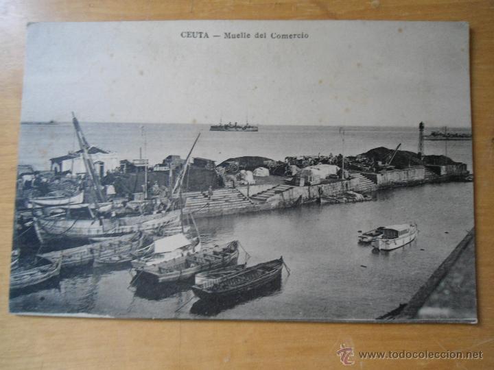 Postales: ANTIGUA POSTAL CEUTA - MUELLE DEL COMERCIO - ED ARRIBAS - Foto 1