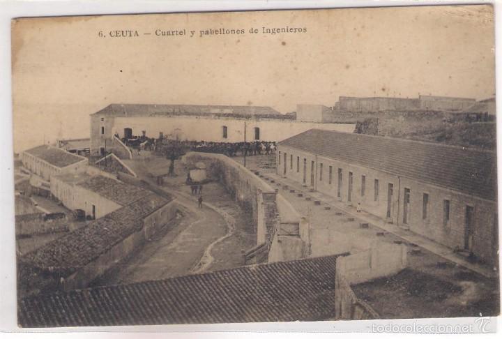Postales: POSTAL DE CEUTA -CUARTEL Y PABELLONES DE INGENIEROS. - Foto 1