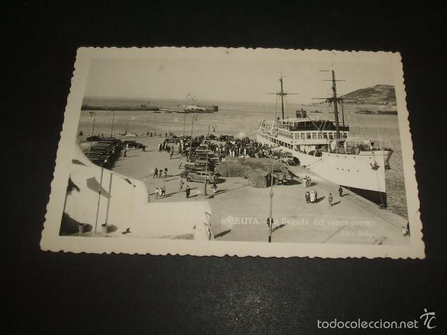 Postales: CEUTA LA LLEGADA DEL VAPOR CORREO - Foto 1