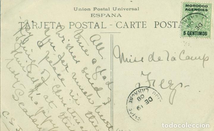 Postales: LARACHE. CALLE DEL COMERCIO. MERCADO. CIRCULADA DESDE LARACHE EN 1908 - Foto 2