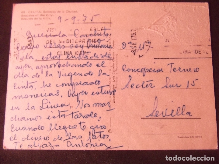 Postales: CEUTA-V2-BELLEZAS DE LA CIUDAD-ESCRITA - Foto 2