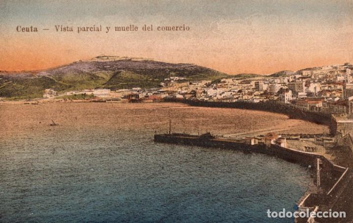 Postales: ceuta. vista parcial y muelle del comercio - Foto 1