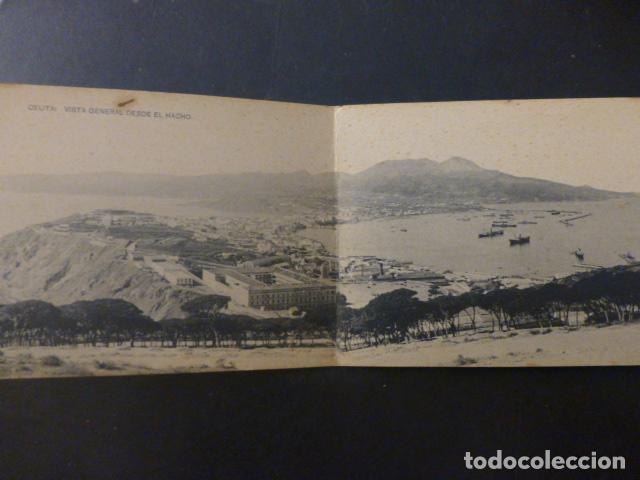 Postales: CEUTA VISTA GENERAL DESDE EL HACHO POSTAL DOBLE - Foto 1