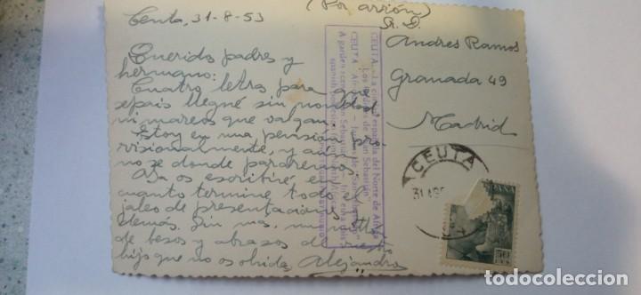 Postales: POSTAL DE CEUTA 1953 CIRCULADA - Foto 2
