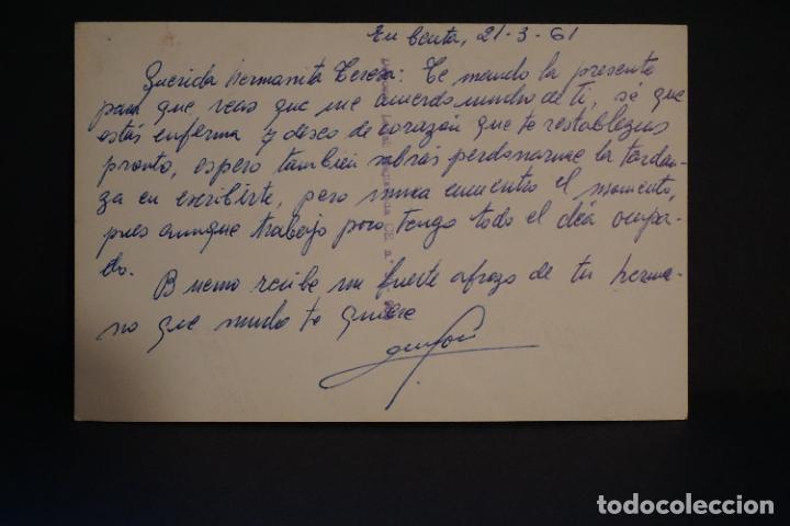 Postales: Ceuta, Puerto, postal circulada del a&ntilde;o 1961 - Foto 2