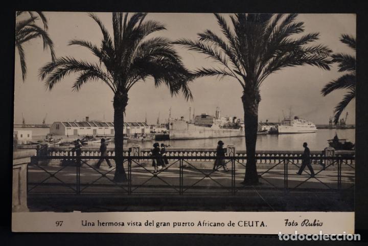 Postales: Ceuta, Puerto, postal circulada del a&ntilde;o 1961 - Foto 1