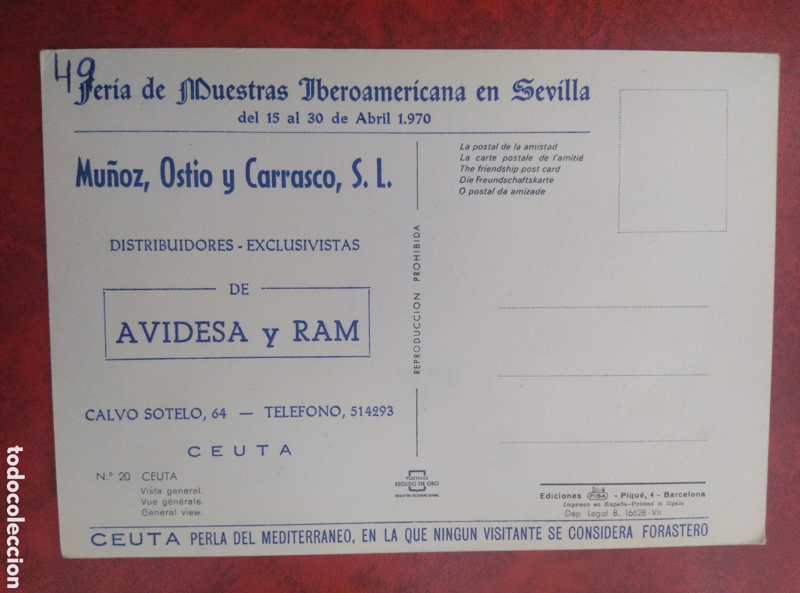 Postales: CEUTA 1970. FERIA DE MUESTRAS. - Foto 2