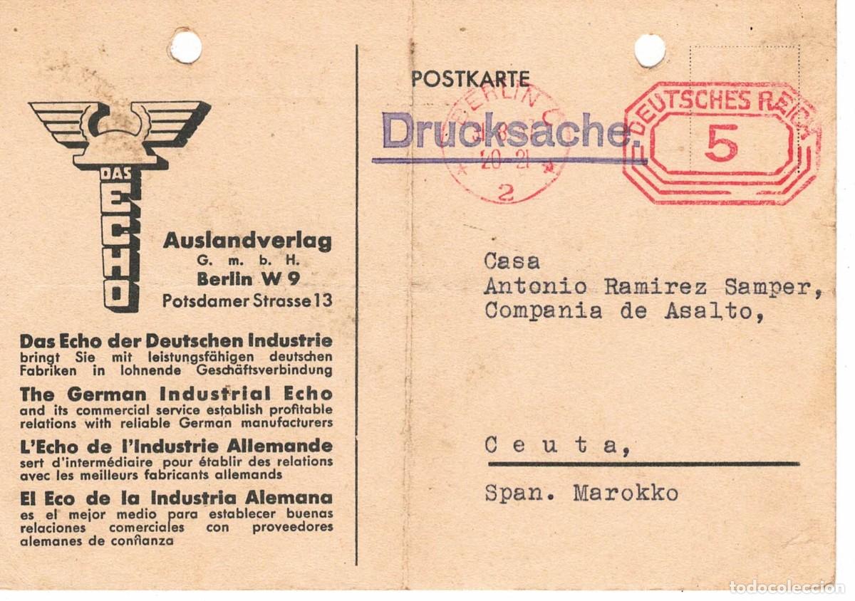 Postales: Postal Alemana 1937 comercial - Foto 1