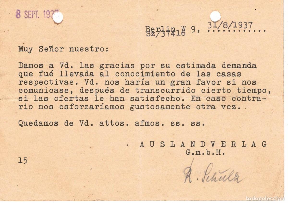 Postales: Postal Alemana 1937 comercial - Foto 2