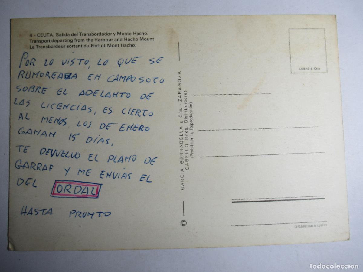 Postales: Ceuta - Salida del Transbordador y Monte Hacho - Foto 2