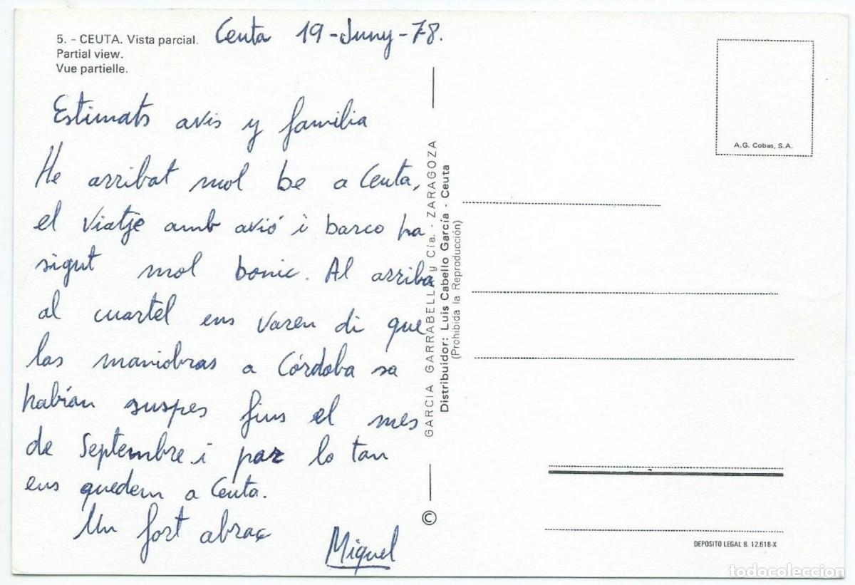 Postales: VISTA PARCIAL / PARTIAL VIEW.- CEUTA - Foto 2