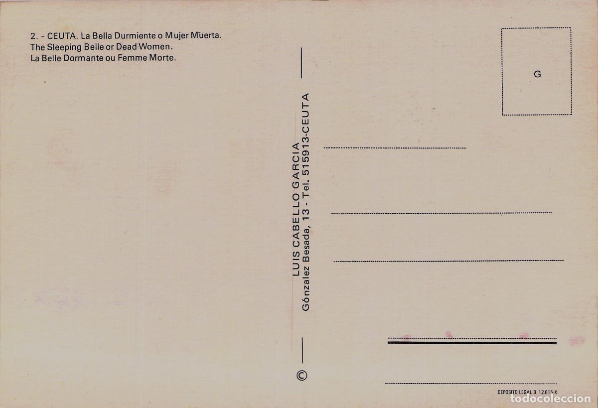 Postales: Postal de Ceuta - La Bella Durmiente o Mujer Muerta - Foto 2