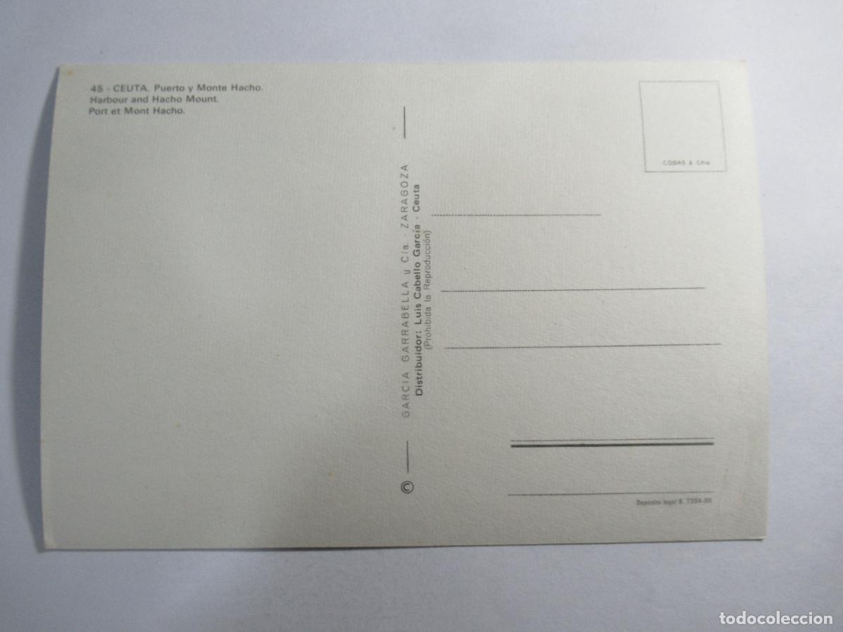 Postales: Ceuta - Puerto y Monte Hacho - S/C - Foto 2
