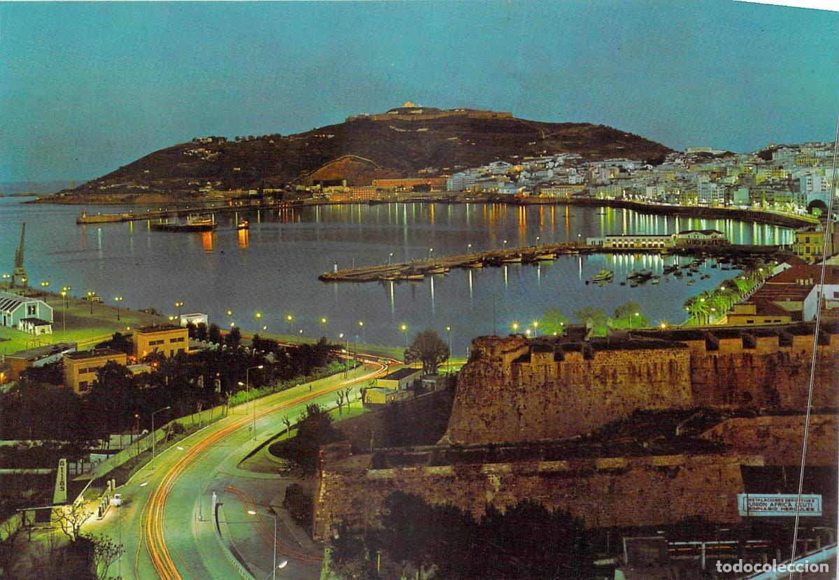 Postales: Postal de Ceuta: Vista Nocturna desde la Avenida de &Aacute;frica