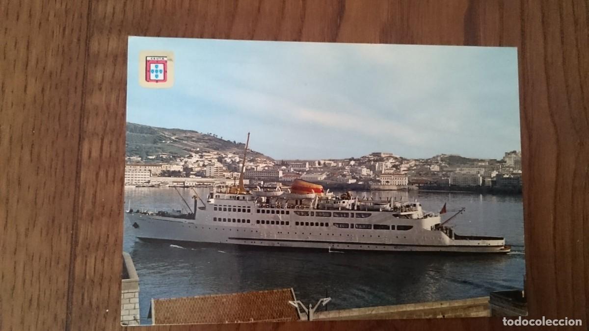Cartoline: TARJETA POSTAL CEUTA TRANSBORDADOR VICTORIA - REVES PUBLICIDAD SEIKO JUEGOS OL&Iacute;MPICOS