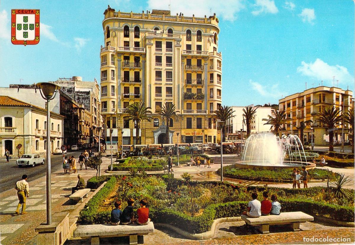 Postales: Postal de la Plaza de los Reyes en Ceuta con Fuente