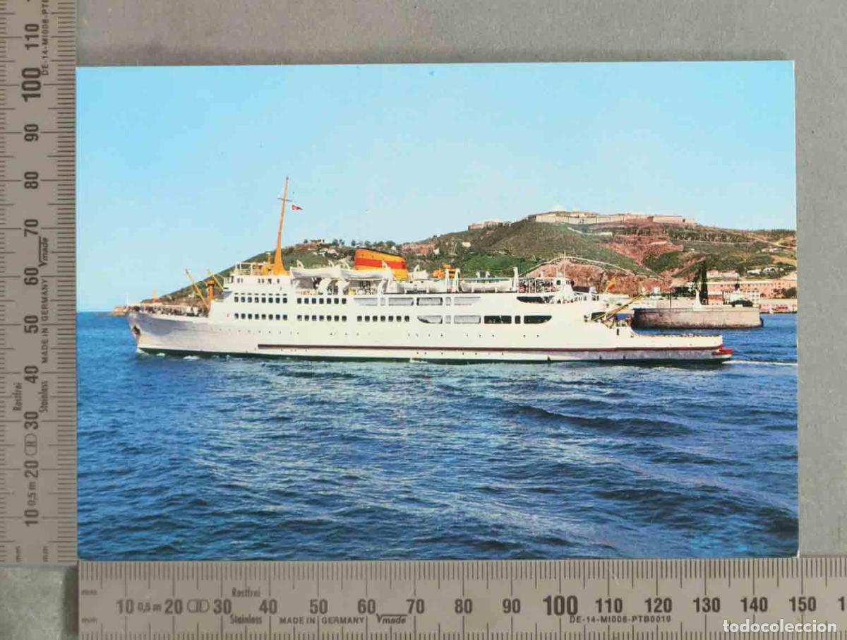 Postales: POSTAL. CEUTA. Salida del Transbordador y Monte Hacho