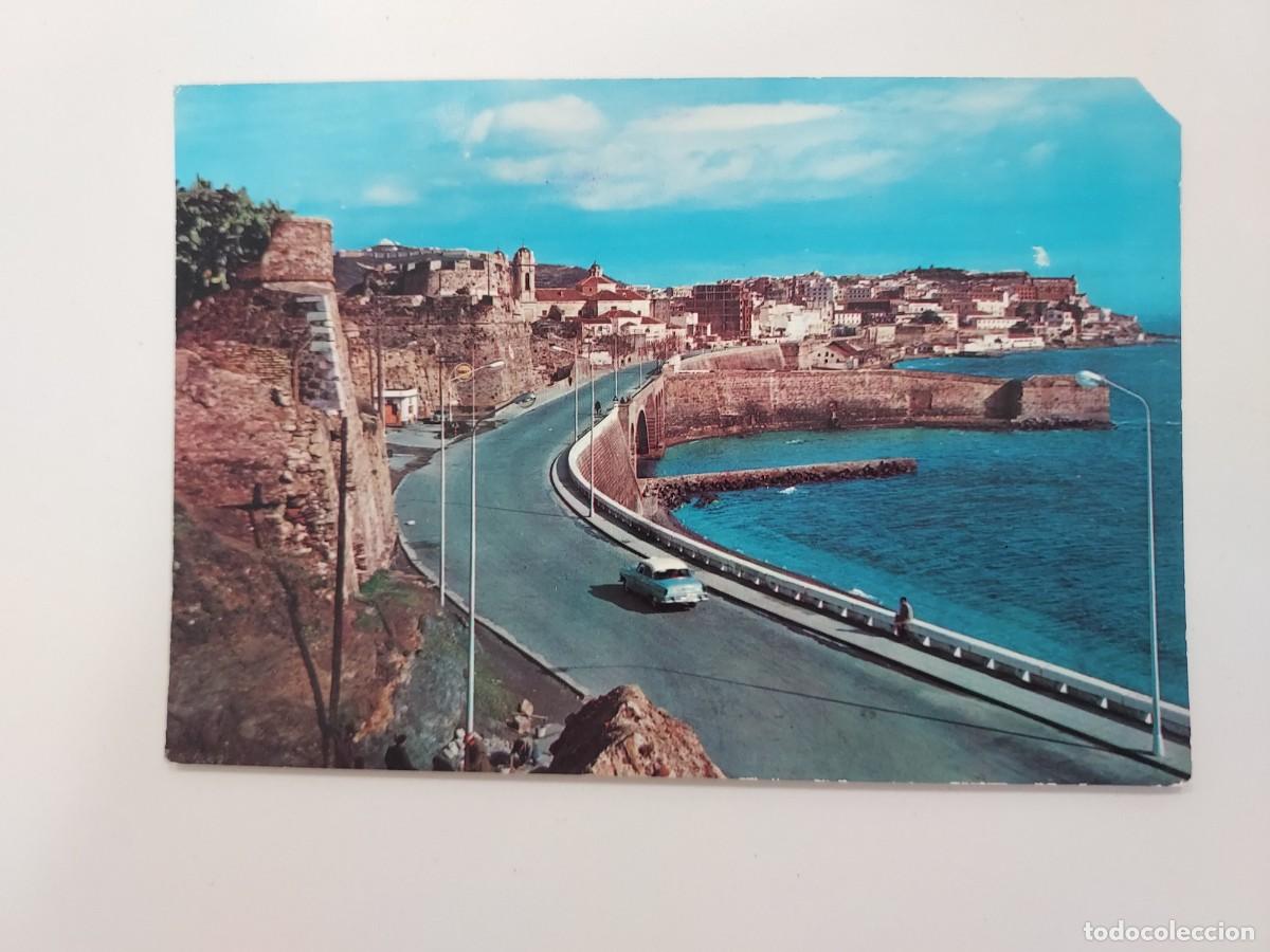 Postales: POSTAL CEUTA ENTRADA A LA CIUDAD POR LA CARRETERA DE TETUAN. 1965. SIN CIRCULAR