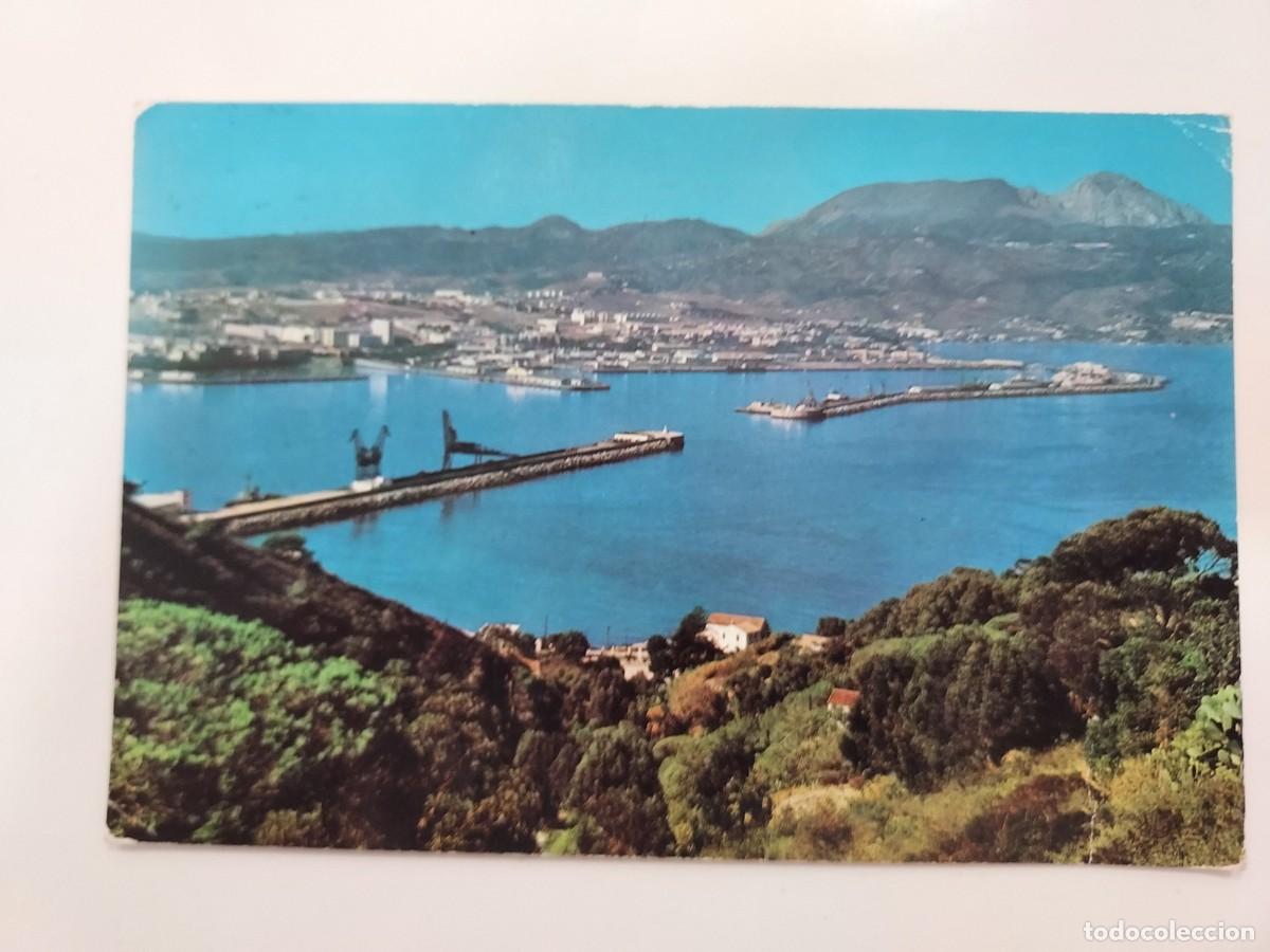 Postales: POSTAL CEUTA EL PUERTO VISTO DESDE EL MONTE HACHO. 1963. CIRCULADA