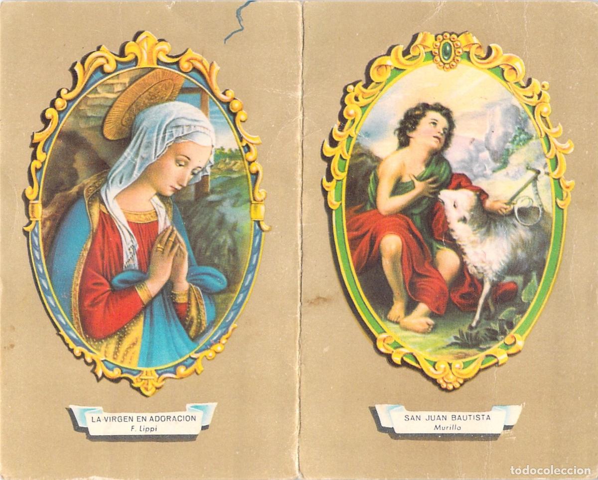 Postales: Tarjeta Estampa de Primera Comuni&oacute;n Ceuta Virgen Mar&iacute;a y San Juan