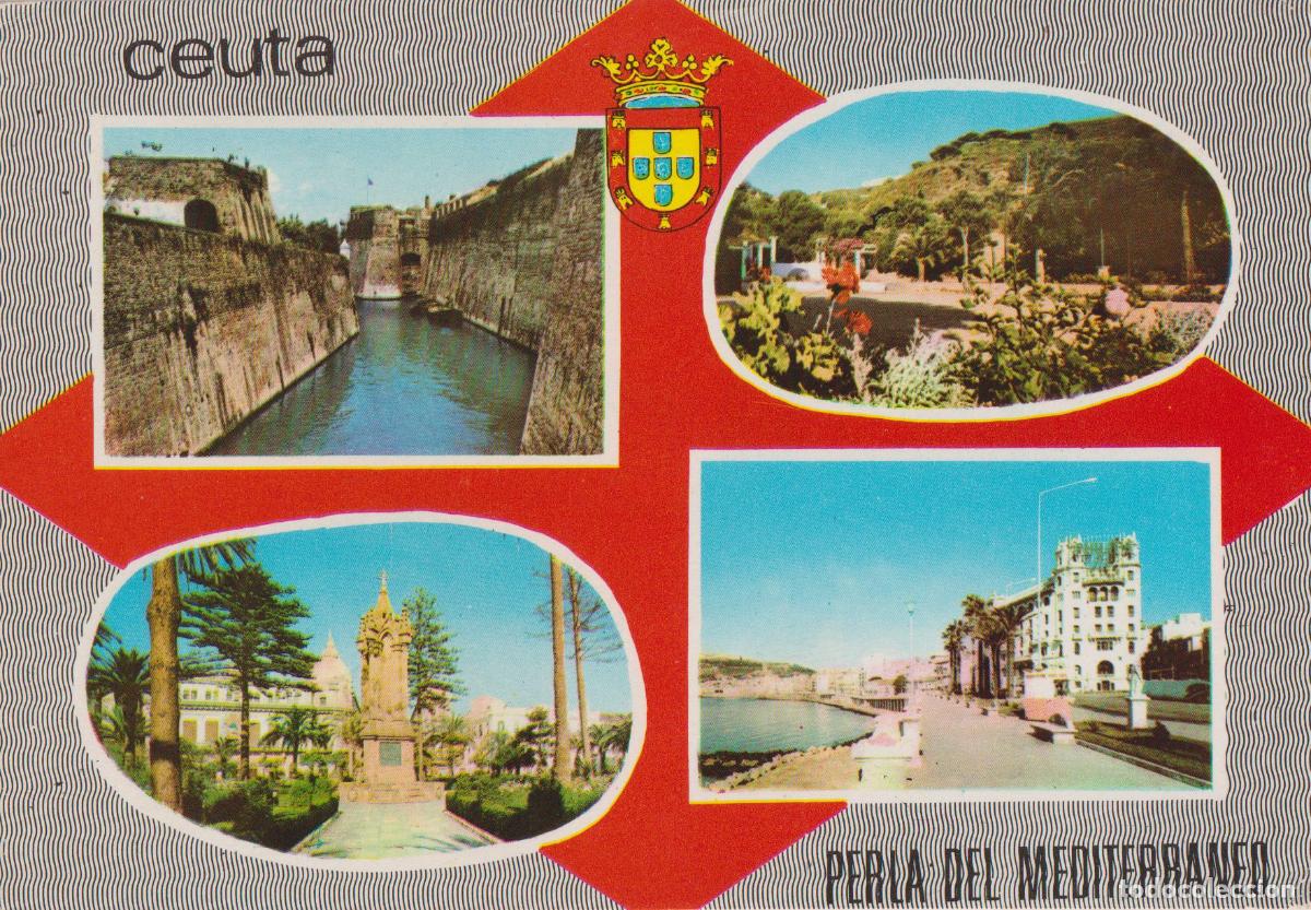 Postales: CEUTA, PERLA DEL MEDITERRANEO, FOSO DE SAN FELIPE, JARDINES SAN AMARO - CUSCO 30 - ESCRITA 1965