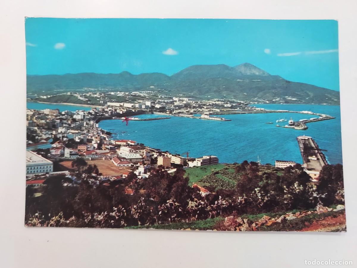 Postales: POSTAL CEUTA EL PUERTO DESDE EL MONTE HACHO. 1965. CIRCULADA. EDIC LIB GENERAL