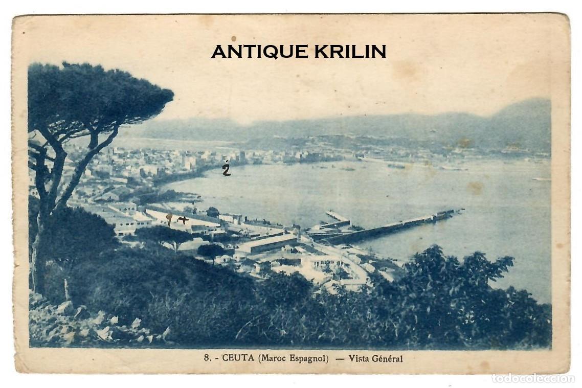 Postales: CEUTA N&ordm; 8 VISTA GENERAL / EDICION PHOTO ALBERT , ALGER / SIN FRANQUEAR PERO ESCRITA