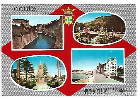 Postales: FOSO D SAN FELIPE - JARDINES D SAN AMARO - MONUMENTO HEROES D AFRICA - PLAZA GENERAL GALERA.- CEUTA