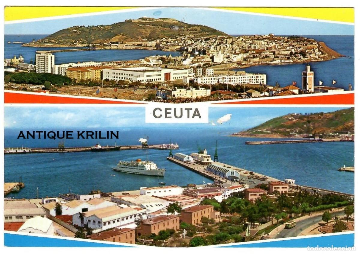 Postales: CEUTA N&ordm; 34 VISTAS GENERALES / GARCIA GARRABELLA / SIN FRANQUEAR PERO ESCRITA AL DORSO