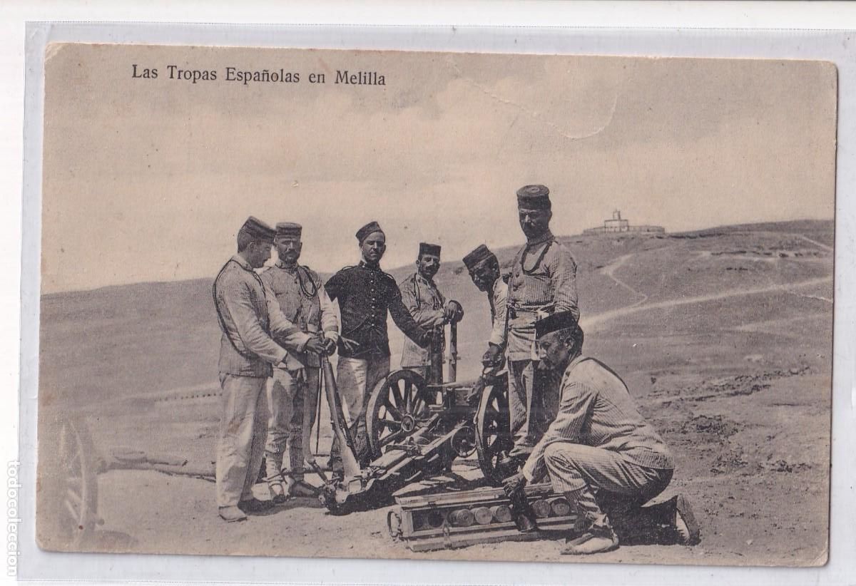 Postales: Las tropas espa&ntilde;olas en Melilla. Fotograf&iacute;a de A. Cavilla. Tanger 3895 sin circular.