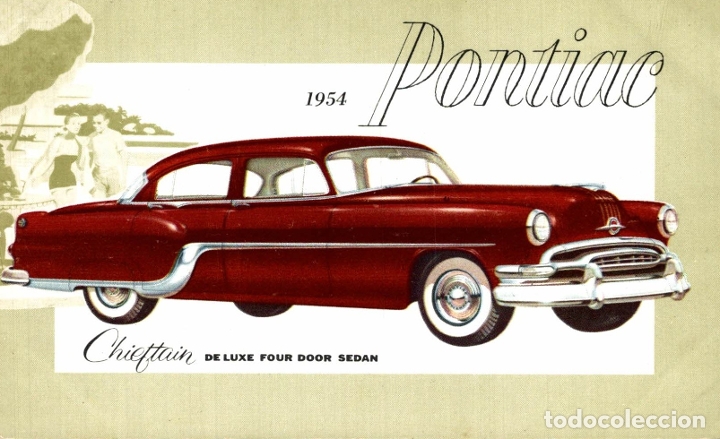 1954 pontiac chieftain deluxe four door sedan buy old postcards of cars and motor vehicles at todocoleccion 182987713 comics and tebeos