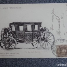 Cartoline: SERIE LITERAS Y COCHES REALES COCHE DE DOÑA JUANA LA LOCA POSTAL ANTIGUA ANTERIOR 1905. Lote 360301110