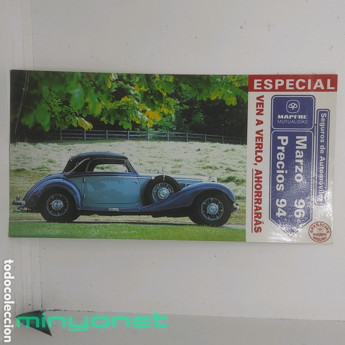 Postales: Postal Mapfre coche antiguo - Foto 1