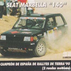 Postales: POSTAL COCHE SEAT MARBELLA ”140” - CAMPEÓN DE ESPAÑA DE TIERRA'90 - FISA - S/C