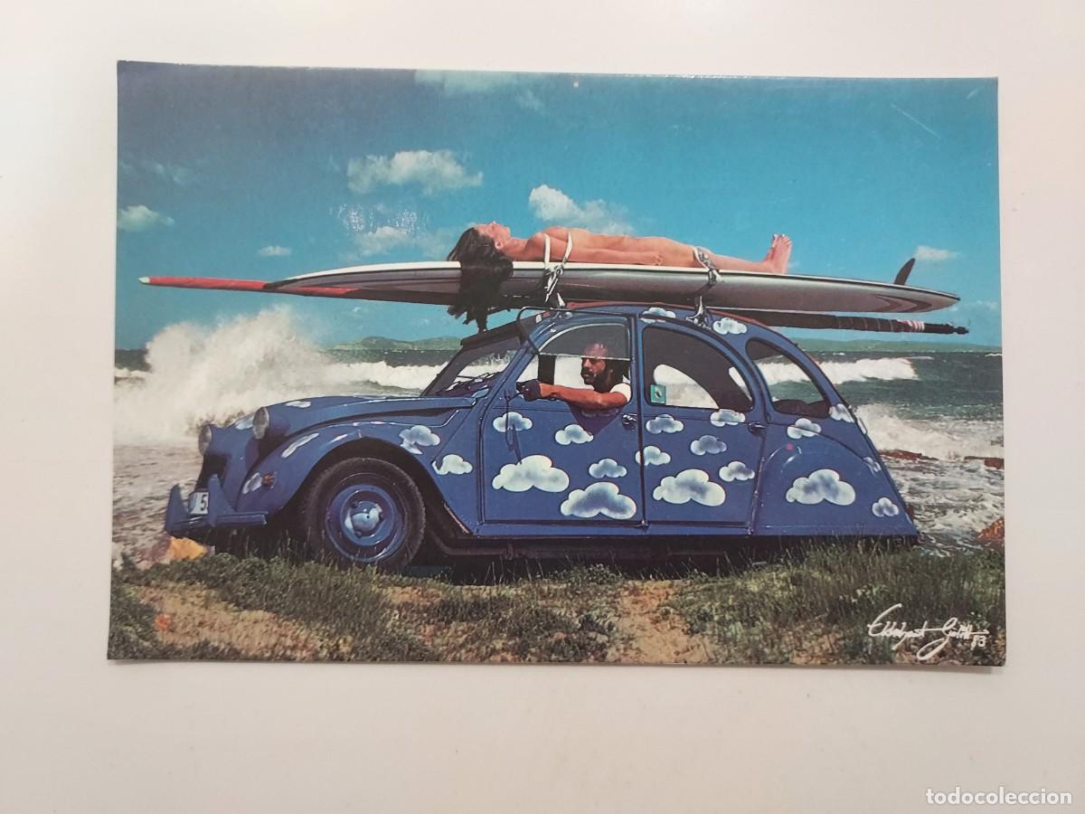 Cartoline: POSTAL COCHE CITROEN 2CV 2 CV IBIZA SURF WINDSURF. DESNUDO EROTICA. S/C. EKKEHEART GURLITT