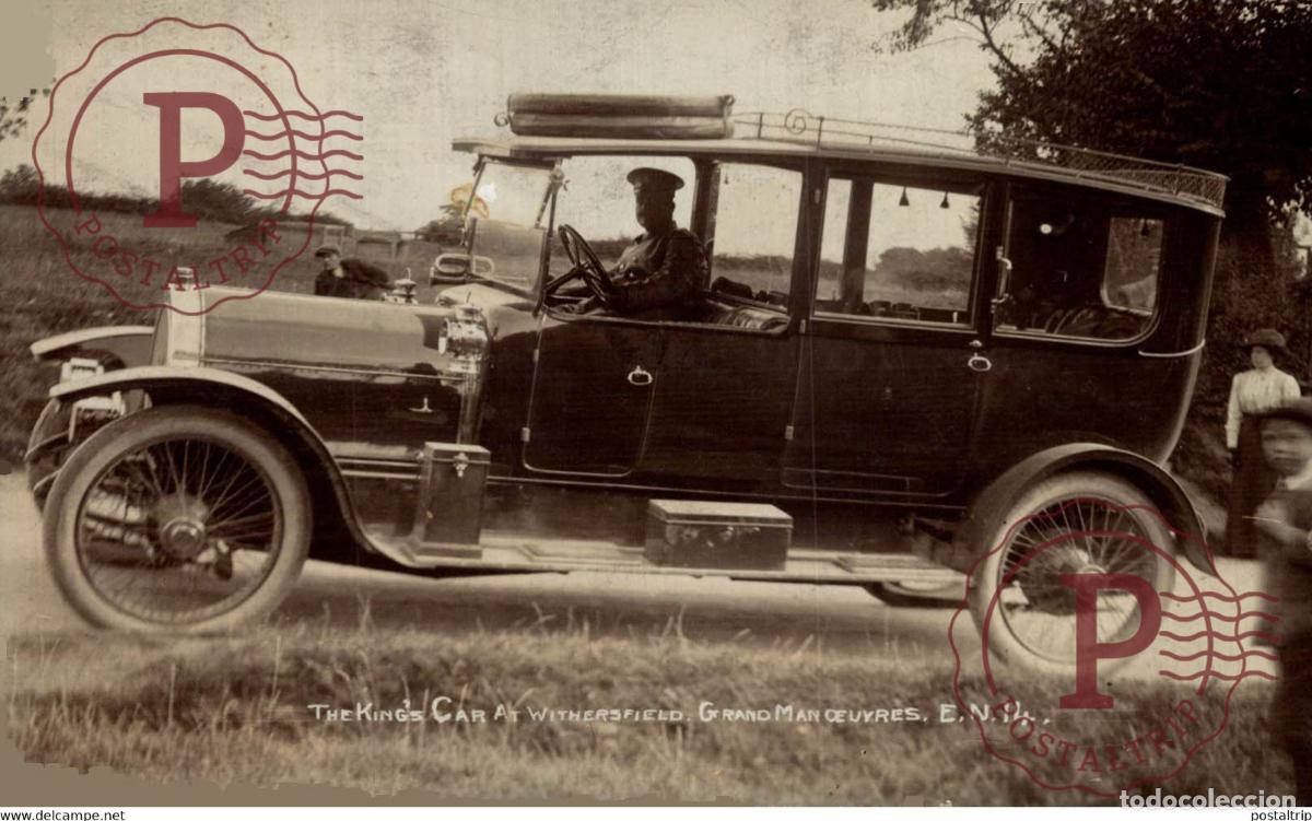 Cartes Postales: RPPC CARTE PHOTO MAUDSLAY THE KINGS CAR WITHERSFIELD GRAND MANOEUVRES AUTOMOBILE Bryan Goodman Col